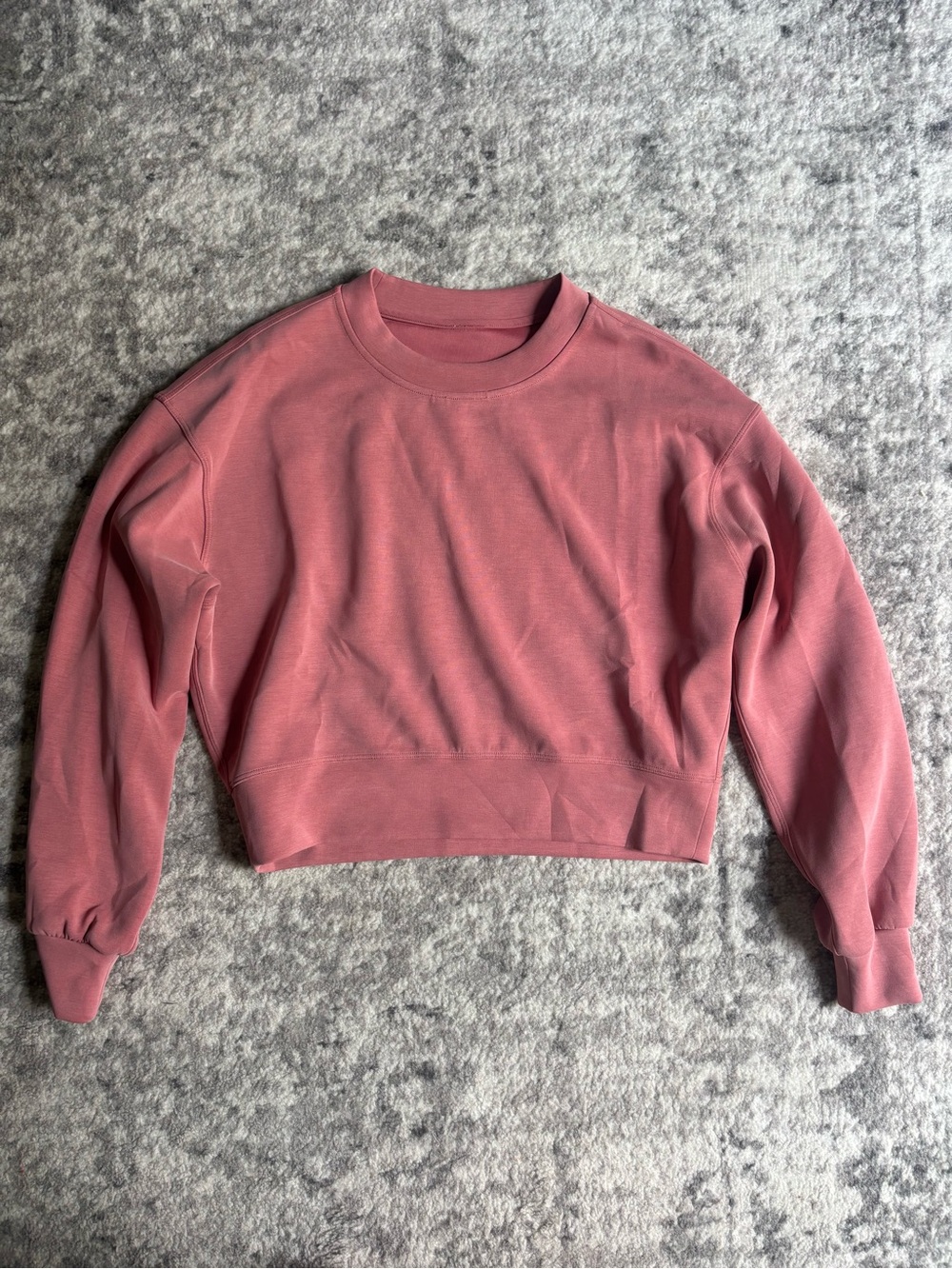lululemon athletica Cropped Crew Sweatshirt in Rose Pink